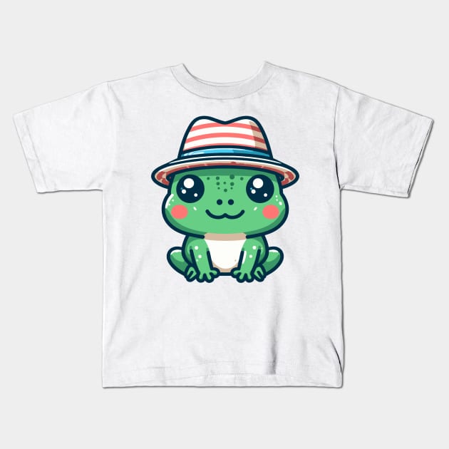 Stylish Frog with Hat Kids T-Shirt by CreativeArtss